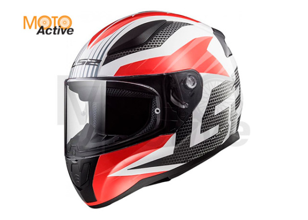 Мотошлем LS2 FF353 Rapid II Grid (бело-красный)